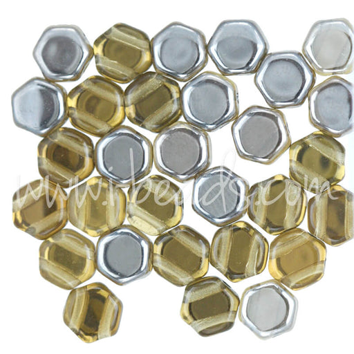 Buy Honeycomb beads 6mm topaz capri (30)