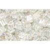 cc161 - Toho triangle beads 3mm transparent rainbow crystal (10g)