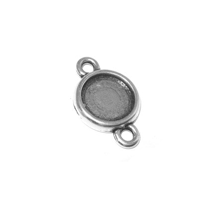 Round setting with 2 rings silver plated 16mm (1)