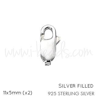 Silver Filled 5X11mm Lobster Clasp (no ring) (2)