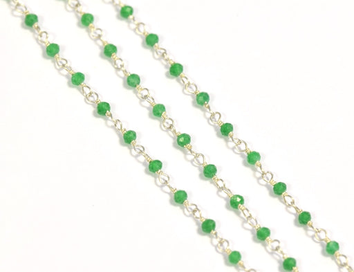 Buy Rosary chain Silver and green onyx 2 mm (10cm)