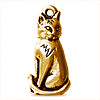Sitting cat charm metal antique gold plated 10.5mm (1)