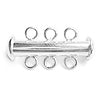 Slide in clasp 3 strands metal silver plated 20mm (1)