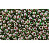 cc250 - Toho beads 11/0 peridot/fuchsia lined (10g)