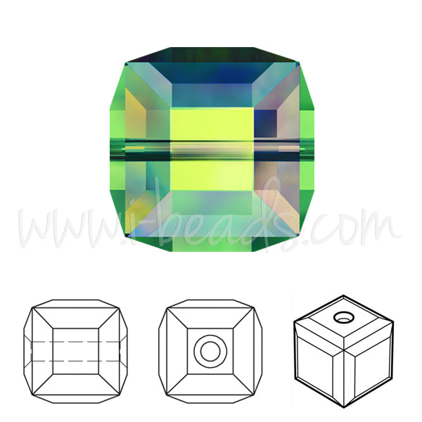 5601 Swarovski cube beads crystal vitrail medium 4mm (6)