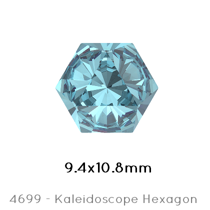 Swarovski 4699 Kaleidoscope Hexagon Aquamarine foiled 9,4x10,8mm (1)