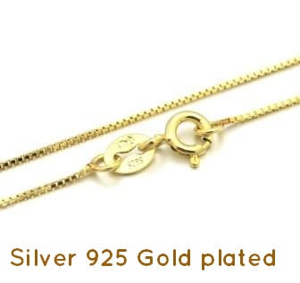 Buy Extra Fine square Chain 0,8mm -Silver 925 gold plated-45cm(1)