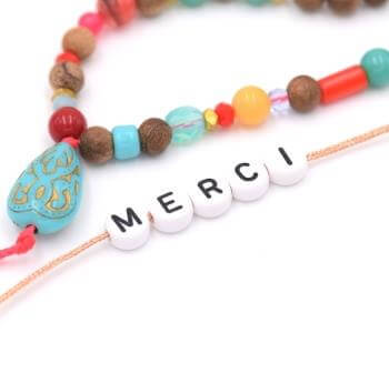 Buy Word MERCI -5 letter beads 7mm (1 word)