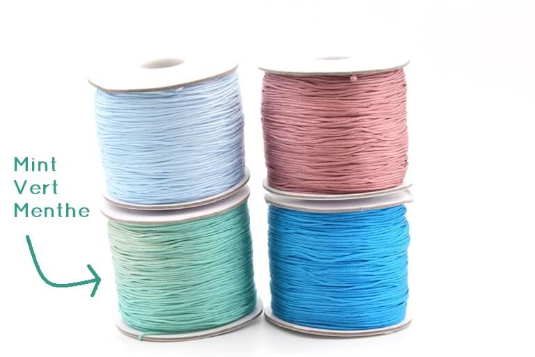 Satin cord mint green 0.7mm, 5m (1)