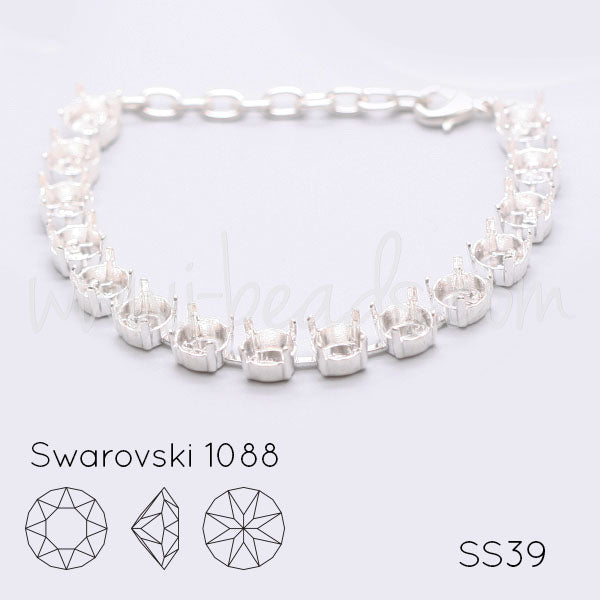 Bracelet setting for 15 Swarovski 1088 SS39 silver plated (1)