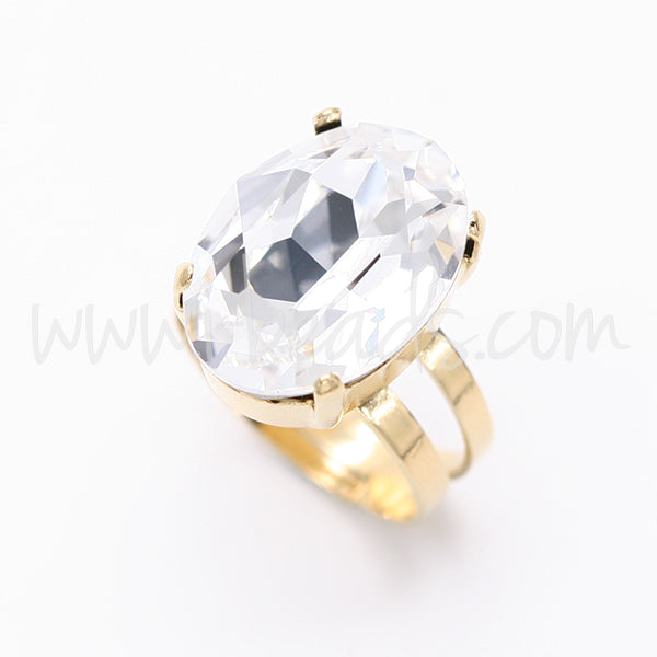 Adjustable ring setting for Swarovski 4120 18x13mm gold plated (1)