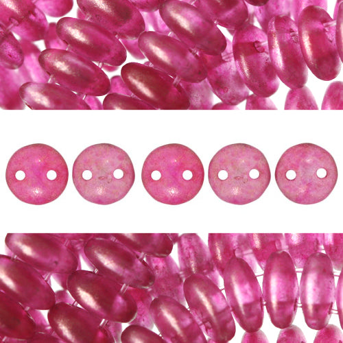 2 holes CzechMates lentil halo madder rose 6mm (50)