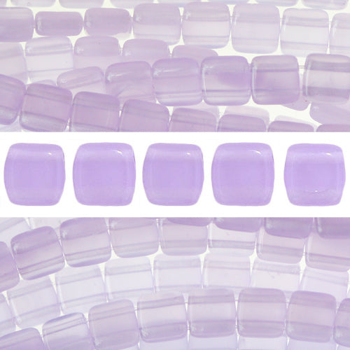 Buy 2 holes CzechMates tile bead milky alexandrite 6mm (50)