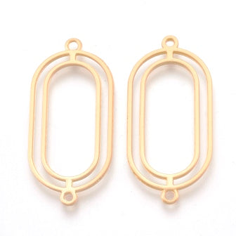 Buy Link, Matte gold, Oval, 35x16mm (1)