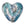 Beads wholesaler Murano bead heart blue and silver 20mm (1)