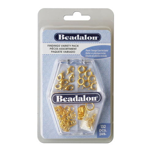 Beadalon Findings variety pack metal gold plated 132 pcs (1)