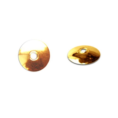 Bead caps plain round metal gold plated 6mm (10)