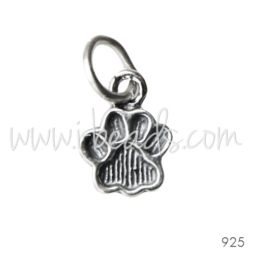 Sterling silver charm paw print 9x11mm (1)