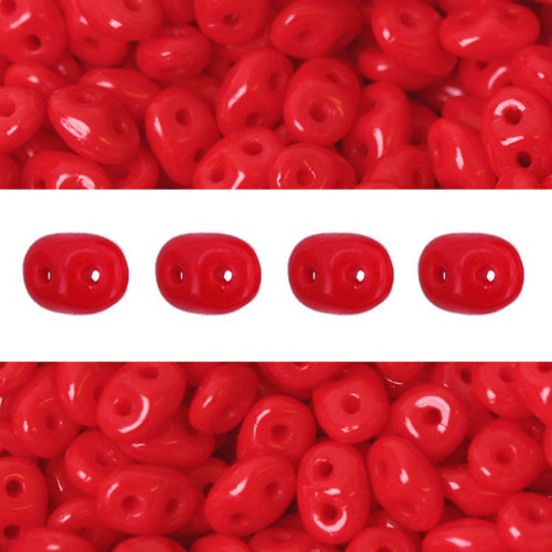 Super Duo beads 2.5x5mm Opaque Red (10g)
