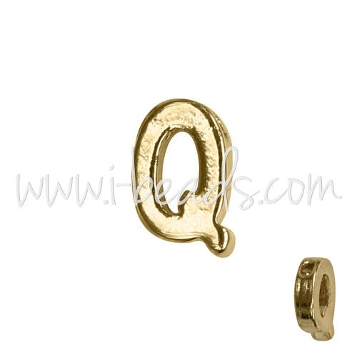 Letter bead Q gold plated 7x6mm (1)