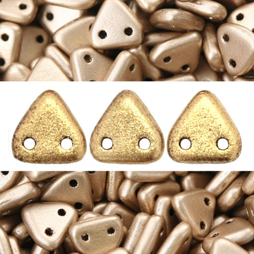 Buy 2 holes CzechMates triangle Matte Metallic Flax 6mm (10g)