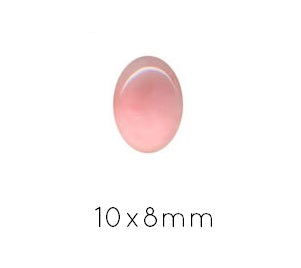 Oval Cabochon QUARTZ rose 10x8mm (1)