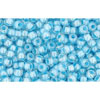 cc351 - Toho beads 11/0 crystal/opaque blue lined (10g)