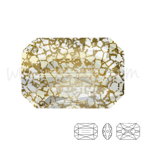 Swarovski 5515 Emerald cut bead crystal gold patina 18x12mm (1)