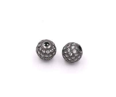 Buy Zirconia round Bead Brass gun metal plated 8x1.9mm (1)