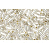 cc21 - Toho bugle beads 3mm silver lined crystal (10g)
