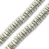 Chips heishi bead brass silver plated 4x2mm strand (1)