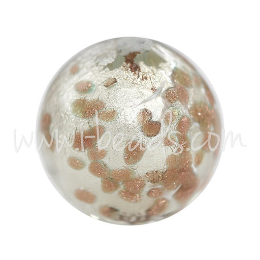 Murano bead round gold and silver 12mm (1)