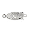 Buy Antique looking metal silver plated oval clasp 19mm (1)