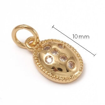 Buy Charm, pendant cross zircon gold Plated high quality 10mm (1)