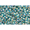 cc995 - Toho beads 11/0 gold lined rainbow aqua (10g)
