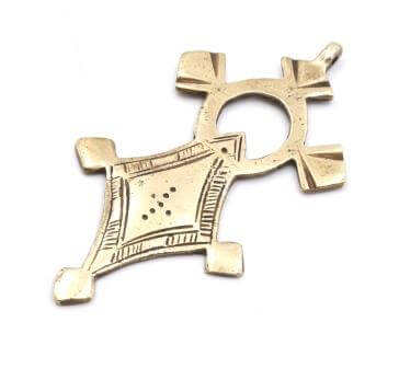 Tuareg cross ethnic pendant in bronze 90x45mm(1)