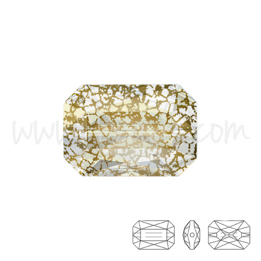 Swarovski 5515 Emerald cut bead crystal gold patina 14x9.5mm (1)