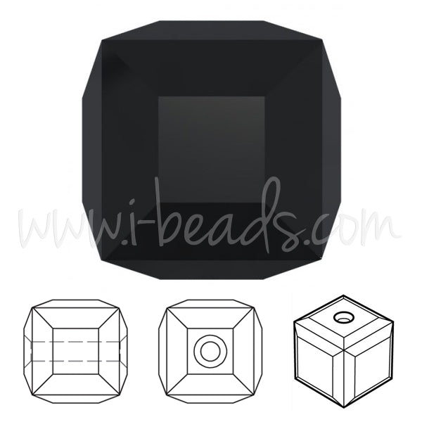 5601 Swarovski cube beads jet 8mm (2)