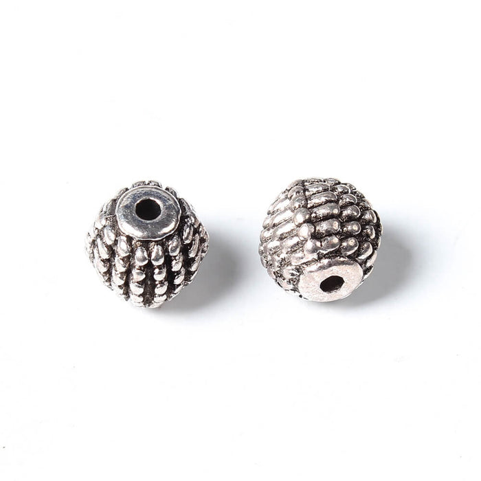 Beads, Lead Free & Cadmium Free & Nickel Free, Round, 9mm - Antique Silver (2)