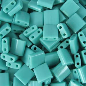 Cc412 - Miyuki tila beads opaque turquoise green 5mm (25)