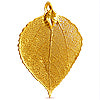 Real aspen leaf pendant gold 24K 50mm (1)