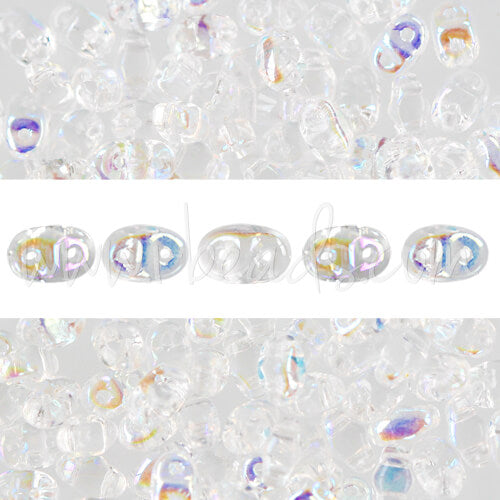 MiniDuo beads 2.5x4mm crystal AB (10g)