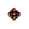 Bicone shaped bead metal antique copper plated 9mm (1)