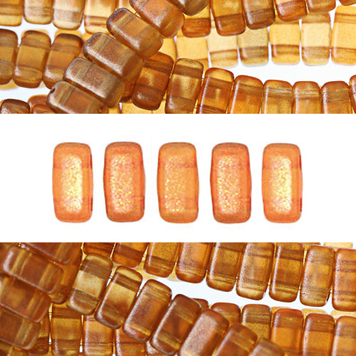 2 holes CzechMates bricks halo sandalwood 3x6mm (50)