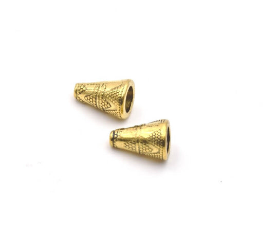 Cones metal antique gold plated 12mm id: 5mm (2)