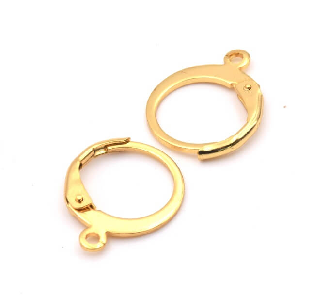 Stainless Steel Leverback Earring- Golden 12mm (4)