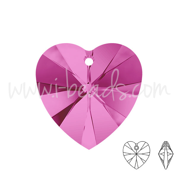 6228 swarovski heart pendant fuchsia 10mm (2)