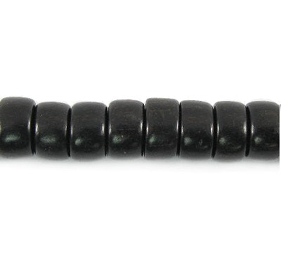 Wooden black ebony pukalet heishi beads strand 8x4mm Hole 0.7mm (1)(1)