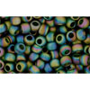 cc180f - toho beads 8/0 transparent rainbow frosted olivine (10g)