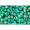 cc164bf - toho beads 8/0 transparent rainbow frosted dark peridot (10g)